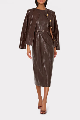 Elsie Vegan Leather Midi Dress