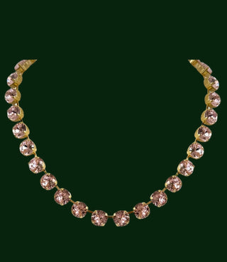 Daphne Round Pink Crystal Necklace