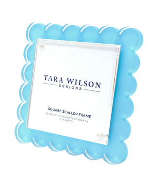 Square Scallop Frame- Pastel Blue