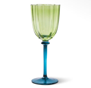 10.1oz Two Tone Wine Glass - Teal and Green.