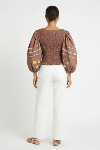 Astrid Top w/ Elegant Balloon Sleeves