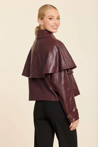 Vegan Leather Cape Jacket