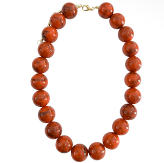 Carter Chunky Beaded Necklace - Red