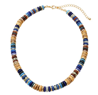 Coastal Blue Gemstone Beaded Necklace