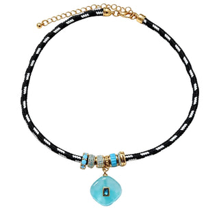 Aqua Gem Paracord Pendant Necklace
