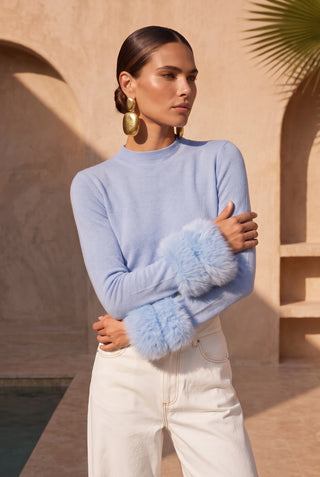 Samara Removable Fur Cuff Wool Sweater