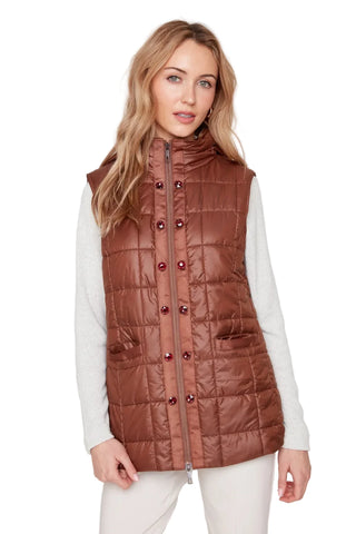 Luxe Quilted Vest w/ Jewel Buttons