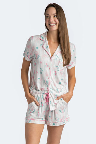 Tennis Time Viscose Knit Short Set