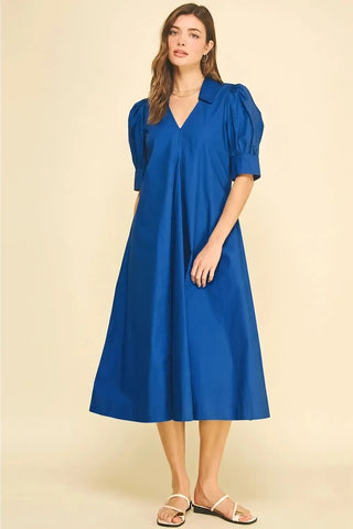 V-Neck Maxi Cobalt