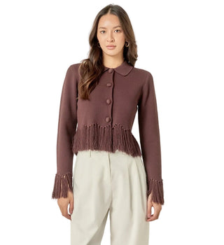 Fringe Trim Cardigan