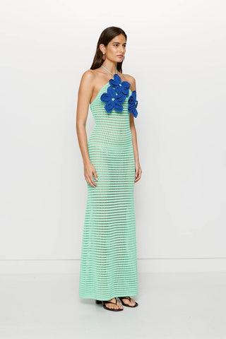 Sunmor Knit Maxi Dress - Aqua
