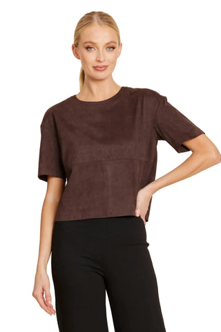 Faux Suede Cropped Tee