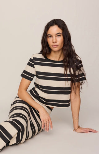 Gail Striped Jersey Midi Skirt