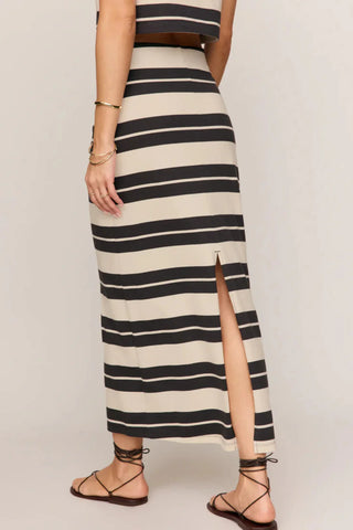Gail Striped Jersey Midi Skirt