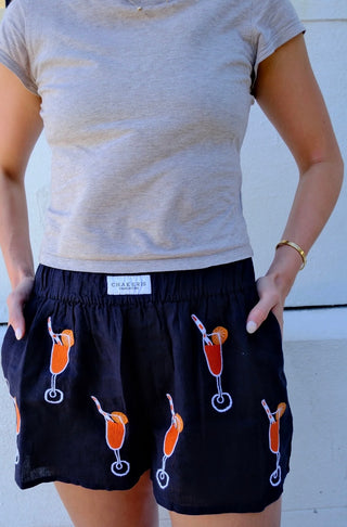 Aperol Spritz Linen Shorts
