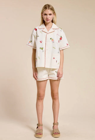 Capri Notte Embroidered Shirt Top