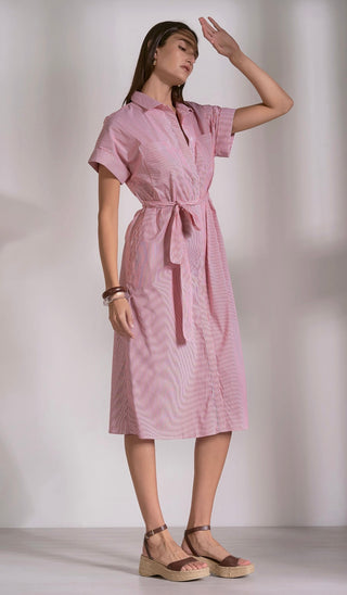 Midi Red Stripe Dress