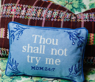 Try Me Needlepoint Pillow