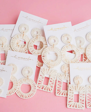 Calypso Raffia Statement Circle Earrings