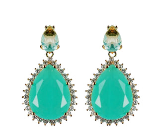 Turquoise, Aquamarine, and Diamond Drop