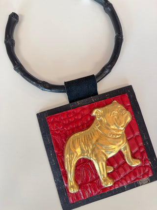 Bulldog patch - Red crocodile