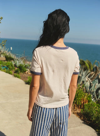 Boxy Crew Ringer Tee Shirt - St Tropez