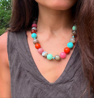 Confetti - Round Multi Colored Beaded Necklace