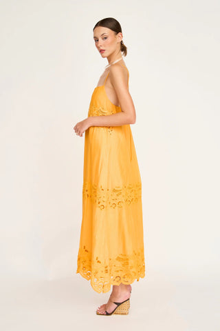 Ilio Dress in Marigold Embroidered Deco
