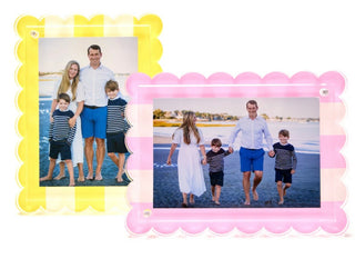 Scallop Frame - Yellow and White Stripe