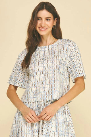 Geometric Print Blouse
