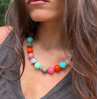 Confetti - Round Multi Colored Beaded Necklace