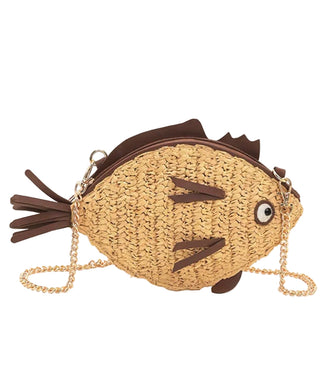 Marine Muse Raffia Fish Bag