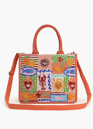 Sun and Sea Beaded Tote