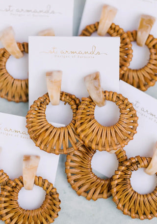 Cream Ball Button Stud Earring