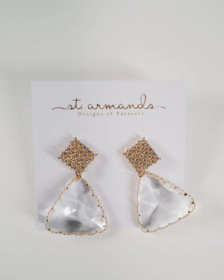 Diamond Pave and Crystal Drop Holiday Statement Earrings