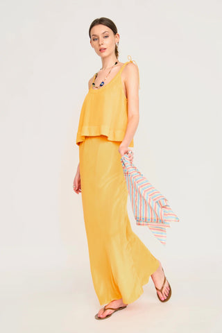 Santander Silk Skirt in Marigold